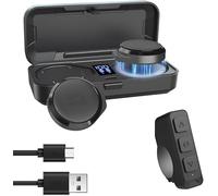 OBEST Auriculares Bluetooth Moto, Auriculares inalámbricos TWS para Casco de Moto,con Estuche de Carga, Bluetooth 5.3 y cancelación Activa de Ruido ANC, batería de 1900 mAh, para Todo Tipo de Cascos