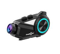 OBEST Auriculares Bluetooth para Motocicleta con cámara 2K, R3 para 6 Personas, Grupo de 1000 m, Sistema de comunicación de intercomunicación, intercomunicación de música, IP65/2000mAh