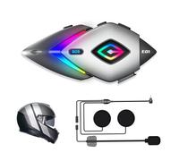 OBEST Auriculares Bluetooth para Motocicleta, Multifuncionales, con Luces RGB de Colores, Auriculares para Casco de Motocicleta con Altavoz V5.4.