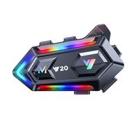OBEST Auriculares Casco de Moto, Auricular de Motocicleta con Iluminación RGB, Manos Libres inalámbricos Bluetooth 5.3 para Moto Dual Noise Cancellation Subwoofer,IPX6,1000mAh