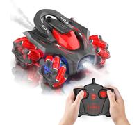 OBEST Coche de Control Remoto Acrobacias Giratorio Vertical Lateral 360°4WD Coche Teledirigido Drift 2.4 GHz RC Stunt Camión Todo Terreno con Spray Luz LED, Juguetes niños Regalos Navidad Año Nuevo