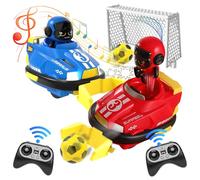 OBEST Coche Teledirigido con Muñeca Eyectora, 2 Piezas RC Colisión Coche Super Bumper Car, 360° Drift Stunt Auto Scooter con Luz LED y Música, Coche de Fútbol Teledirigido, Regalos para Niños y Niñas