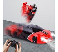 OBEST Coche Teledirigido con Transformar en Robot, 2.4 GHz Coche RC Escalar Paredes, Acrobacias Coches Control Remoto Rotación 360°, Juguetes Radiocontrol Niños de 3 a 12 Años Regalo Año Nuevo, Rojo