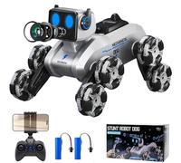 OBEST Coche Teledirigido para Niños,8WD Stunt Perro Robot Teledirigido con Cámara,Stunt Deformación Coche Teledirigido Deriva Rotativa,Juguetes de RC Regalos
