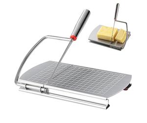 OBEST Cortador de queso de acero inoxidable, cortador de queso con alambre, cortador de queso con cuadrícula de medición de escala, cortador de queso, cortador de mantequilla, adecuado para queso