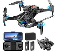 OBEST Drone con cámara para niños, Motor sin escobillas RC Drone con Luces RGB, 1080P Dual Camera Plegable Quadcopter para Adultos y niños