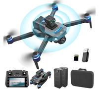 OBEST Drone GPS con Camara 4K Adulto, 5G WIFI FPV Dron Plegable Motor sin Escobillas 2 Batería 40Min Retorno Auto, Visualización Nivel Batería, RC Cuadricóptero Control Pantalla 5.9", Tarjeta SD