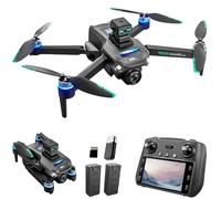 OBEST Drone GPS con Cámara 4K Adultos con Tarjeta SD, 5G FPV Dron Plegable Mando Distancia con Pantalla UHD 5.9", 2 Batería 40Min, Estabilizador Auto Seguimiento Retorno Follow Me, RC Helicóptero