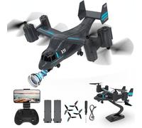 OBEST Helicóptero Teledirigido con Camara 1080P, RC Drones Control Remoto con Luz LED Juguete Niños, Modo Sin Cabeza Foto Gesto 2 Batería, Modelo Exhibición Avión Combate Militares, Regalo Navidad