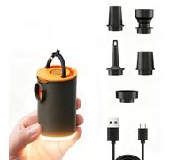 OBEST Inflador Eléctrico Mini Recargable Portatil, 4 Modos Luz, Gancho | Infla/Desinfla Rápido, USB USB Recargable, 5 Boquillas, Mini Hinchador para Colchón Inflable, Piscina, Bote, Playa,Camping