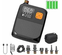 OBEST Inflador Electrico Sup Portátil 25PSI, 8000mAh Hinchador Electrico Paddle Surf Recargable, Bomba Aire Inalámbrico, LCD Digital, Parada-Auto, 6 Boquillas para Tabla Paddle Botes Inflable Kayak