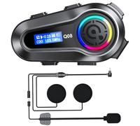 OBEST Intercomunicador Casco de Motocicleta, Bluetooth 5.3 Moto Auricular, Cancelación de Ruido Casco con Altavoces Hi-Fi, Compartir Música, Intercomphone Adecuado para Enbicicleta, Esquí, Escalada