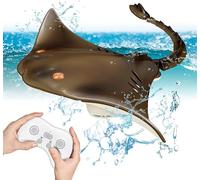 OBEST Juguetes Control Remoto Devil Fish RC Barco, 2.4GHz Teledirigido Barco de Doble Hélice, Juguetes de Visón para Niños de Alta Simulación, Eléctrico Juguete Tiburón Regalo Agua Piscina para Niños