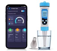 OBEST Medidor TDS EC SALT S.G TEMP 5 en 1, Probador de Calidad Agua con Bluetooth, Kit dureza agua, Test agua potable para Acuario, Piscina, Acuicultura, APP control, Compatible con iOS y Android
