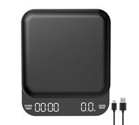 OBEST Minibáscula digital de café con temporizador, báscula de café recargable, 3 kg/0,1 g, báscula electrónica de alta precisión con pantalla LED, báscula de cocina pequeña, resistente al agua, color