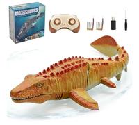 OBEST Mosasaurus Barco teledirigido, 2,4 GHz, juguete de agua Shark para más de 14 años, barco de dinosaurio eléctrico simulado con función de pulverización de agua (2 pilas)
