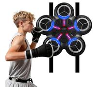 OBEST Music Boxing Machine - Máquina de boxeo musical para niños, montaje en pared con guantes de boxeo, con pantalla LED, entrenamiento de objetivo interior, regalo para niños