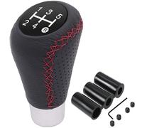 OBEST Pomos de Palanca Cambios Coche Manual Universal, 5 velocidades Perilla de Cambios de Piel para Coche de Transmisión Manual con 8mm 10mm 12mm Adaptador