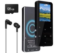 OBEST Reproductor MP3 de 128 GB con Auriculares, Reproductor MP3-MP4 con Altavoz, Radio FM, Grabadora, FM + Bluetooth + Diccionario, Auriculares con Cable, Ideal para Hacer Deporte.
