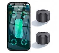 OBEST Sistema de Control de Presión de Neumáticos, Aplicación TPMS para Moto con 2 Sensores, Monitor Inalámbrico de Presión y Temperatura de los Neumáticos con Alarma, Compatible con iOS y Android