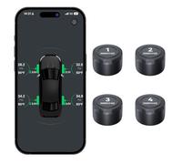 OBEST Sistema de Control de presión de neumáticos Bluetooth con 4 sensores externos, Sensor de presión de neumáticos Bluetooth Sensor de neumáticos App para automóviles y Motocicletas