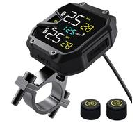 OBEST Sistema de Monitoreo de Presión de Neumáticos TPMS para Motocicleta, Alarma de Presión de Neumáticos, Control de Temperatura y Voltaje, Compatible con Salida USB, Carga Rápida