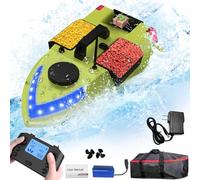 OBEST Teledirigido Barco de Pesca con GPS, 600M RC Barcos Pesca LED Nocturna, 3 Cabinas 1.5 kg Carga Barco de Cebo, Regreso Inteligente, Protección Baja Electricidad, Motores Duales Boat, 5200mAh