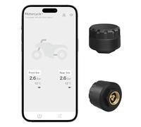 OBEST TPMS Sistema de Control de Presión de Neumáticos con 2 Sensores Externos, Inalámbrica Aplicación Bluetooth Inteligente, Detector de Temperatura, Compatible con iOS y Andro