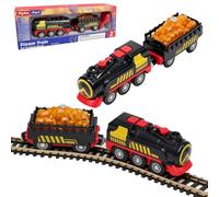 OBEST Tren de juguete, tren eléctrico de tren de madera locomotora, coche de juguete para niños pequeños, tren de locomotora (conexión magnética), compatible con rieles de madera para niños, juguetes