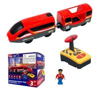 OBEST Tren Electrico de Control Remoto para Niños, Motorizado Magnética Teledirigido, Juguetes Educativo Compatible con Pista de Madera, Año Nuevo