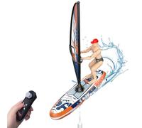 OBEST Velero de Control Remoto con Luces LED, 2.4GHZ RC Barco Simulación Lancha, Un Barco Que Nunca se Inclina, Sailboat Piscina Juguete, Modelos Vela para Niños Mayores de 8 Años