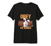 Obey The Bunnies Mascotas Humor Divertido Lindo Camiseta Premium