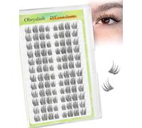 Obeyalash Extensiones De Pestañas Cat Eye Cluster Lashes Wispy Pestañas Pelo a Pelo C Curl Eyelashes Individual Natural Look 96pcs DIY Eyelash Individuals Soft and Lightweight (Cat Eye)