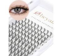 Obeyalash Extensiones de pestañas prefabricadas para alas, pestañas profesionales, individuales, fáciles de abanicos, rizos D, mixtos, 9-13 mm, 12 filas de pestañas en forma de pluma, conjunto húmedo