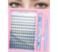 Obeyalash Kit de extensiones de pestañas naturales con sello de unión de 48 | 8-14 mm Pestañas Clusters C Curl DIY Natural Lashes Cluster Set con pegamento blanco fuerte resistente al agua para
