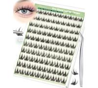 Obeyalash Pestañas autoadhesivas en racimo Cluster Press-On C Curl de 10 mm, 11 mm, 12 mm y 13 mm Manga Cluster Lashes Sin pegamento Extensión de pestañas DIY con pinza (G-04)