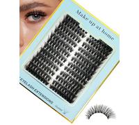 Obeyalash Pestañas en racimo 60D individuales, ojos de gato, ojos de zorro, extensiones de pestañas de volumen 8-16 mm, rizo C, racimos de pestañas rusas esponjosas para niñas y mujeres en casa