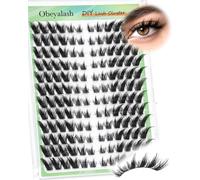 Obeyalash Pestañas Postizas Naturales Cluster Lashes Extensiones De Pestañas Eyelash Cluster Wispy Individual Eyelashes DIY at Home Eyelash Extension Fox Eye Lashes D-5-15mix