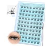 Obeyalash Pestañas postizas pre pegadas - Pestañas autoadhesivas en racimo pre pegadas, rizo en C con puntas, pestañas adhesivas para pegar en los ojos, pestañas de zorrito sin pegamento con pinzas