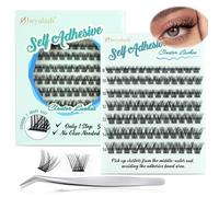 Obeyalash Pre Glued PestañAs Pelo A Pelo Natural Cluster Lashes Natural No Glue Extensiones De PestañAs D Curl Self Adhesive Eyelashes Kit Press On Lashes Wispy No Glue Needed 8-14mix DIY at Home(Y14)