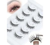 Obeyalash Pre Glued PestañAs Postizas Reutilizable Self Adhesive Extensiones De PestañAs Natural Look Glueless Lashes C Curl No Glue Needed Self Adhesive Lashes Short Soft and Comfortable (D02)