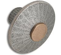 OBF 73 7080 36 Grimme Jaya - Pomo para cajón (38 mm, diámetro de 38 mm, redondo, aplanado, profundidad 25 mm), color plateado