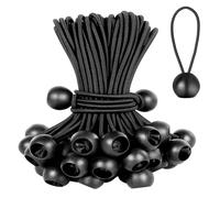 Obidodi Gomas Tensoras con Bola de 10 cm, 30 Unidades, Tensores de Goma Resistentes para Tiendas de Campaña, Pancartas, Toldos, Lonas, Negro