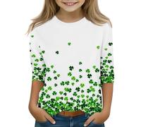 OBiQuzz Blusa negra de encaje verde camiseta Top Girls Funny St Day Shirt Body 1 año, Blanco, 10-11Years