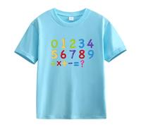 OBiQuzz Blusas Clip and Boys Kids T Shirts Fun Colorful Numbers Blusa Niños Niñas 140, azul celeste, 10-11Years