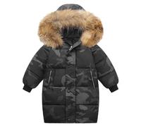 OBiQuzz Boys Girls Middle And Large Children Winter Big Hairy Collar In The Long Thickened Down Cotton Jacket Winter Jacket Baby Snow suit, Ce2, 6-7 años