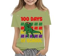 OBiQuzz Broche azul niña verano ropa primer día de escuela camiseta en mi preescolar camiseta Toddler kindergarten camisas mujer top con botones, AG., 12-13 años