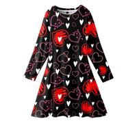 OBiQuzz Cadena de alambre bebé niña traje de San Valentín vestido amor corazón volantes vestido primavera ropa vestido arco iris, M, 11-12 años