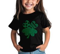 OBiQuzz Camisa de lino St Day Shirt Graphic Tee Comfortable Fit for Daily Wear Green Ages 1 15 camisas casuales para mujer, negro, 10-11Years, Negro , 10-11 Años