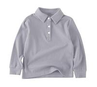 OBiQuzz Camisa Niños 146 Primavera y Casual Manga Color Sólido Camiseta Envoltura, gris, 5-6 años